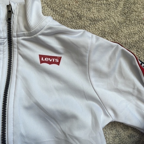 Boys Full Zip Levi’s Sweater Whits Size 7 - Picture 2 of 4